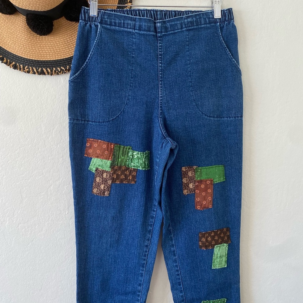 Croft & Barrow Boho Patchwork Pull On Stretch Den… - image 5